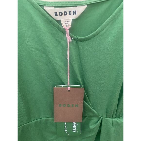 Boden Women’s Gathered Jersey MIDI Dress Size 10 In Green Summer Cocktail Party - Picture 4 of 7